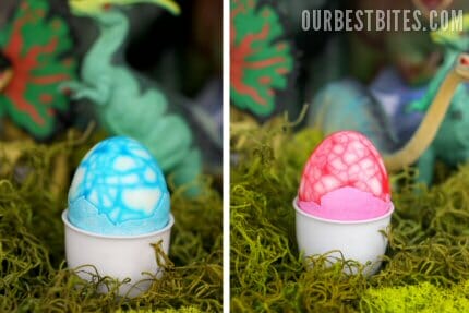 Blue and Red Dino Eggs in Shells