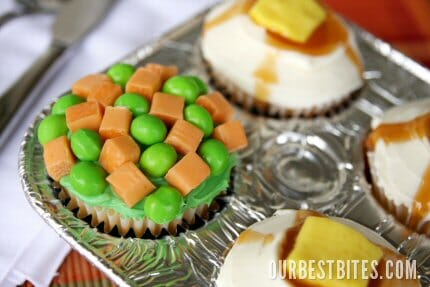 Carrots and Peas Cupcakes
