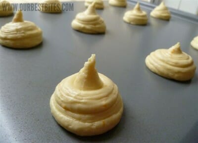 Close up cookies before oven