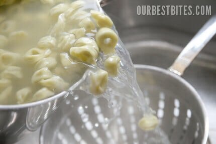 Draining Tortellini