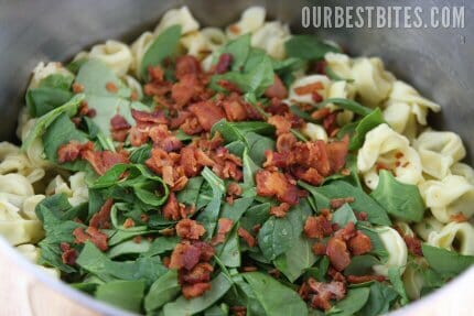 Tortellini Bake with Spinach and Bacon