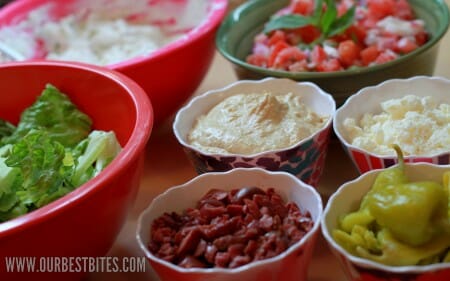 Greek taco fixins