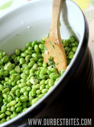 edamame with dressing