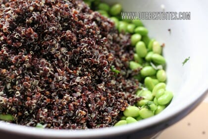 cooked quinoa up close