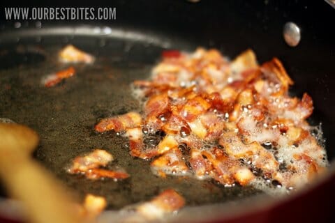 cooking the bacon