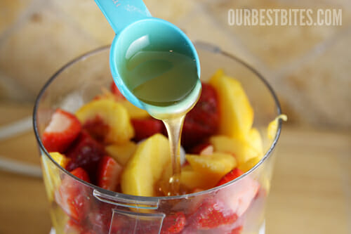 Adding Honey to Fruit