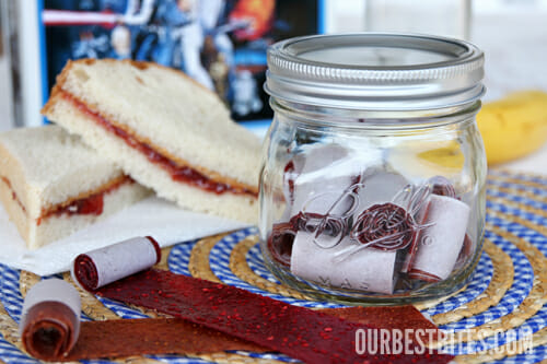 Fruit Roll Ups in Jar