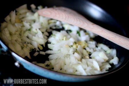 sauteeing garlic and onions
