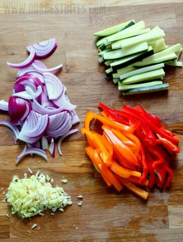 chopped veggies