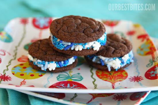 C Peppermint Sandwich Cookies blue sprinkles