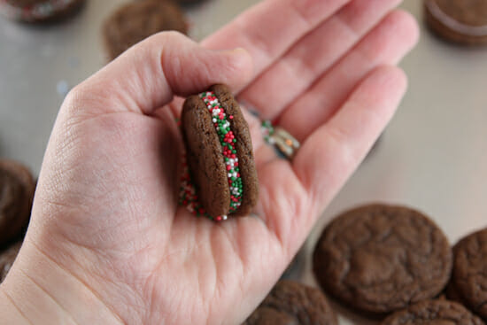 sprinkles on chocolate cookies