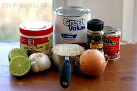 Red Chile Rice ingredients