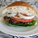 Sliced Steak and Brie Sandwich