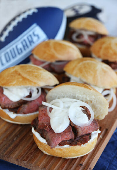 Great Tailgating Recipe- Pit Beef Sandwiches from Our Best Bites