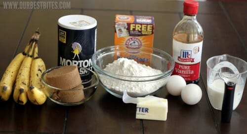 Caramelized banana bread ingredients