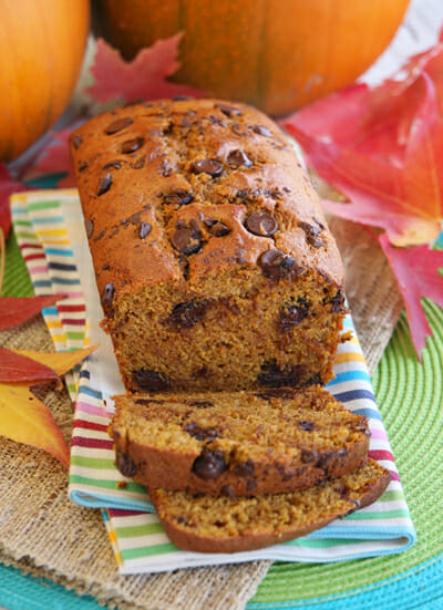 Chocolate Chunk Pumpkin Bread from Our Best Bites