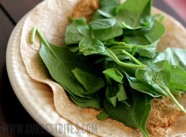 spinach and hummus