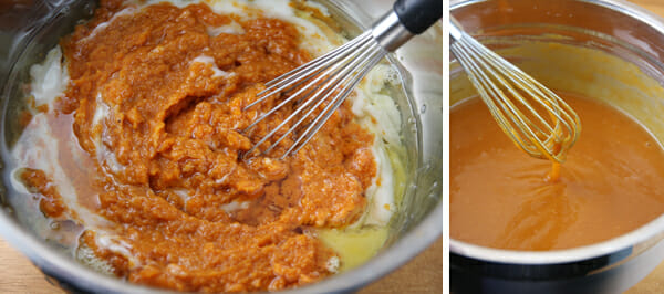 whisking pumpkin