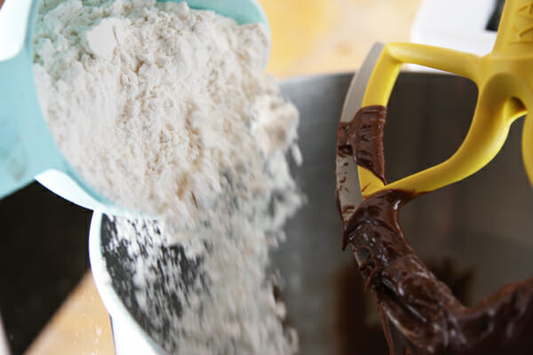 Adding Flour to Nutella Cookies