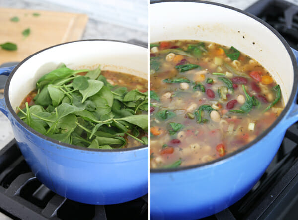 Adding Spinach to Soup