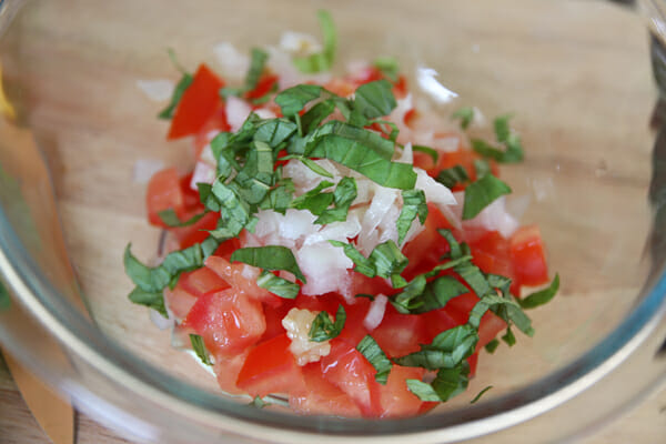 Chopped Bruschetta ingredients