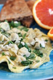Healthy Spinach Artichoke Omellete from Our Best Bites