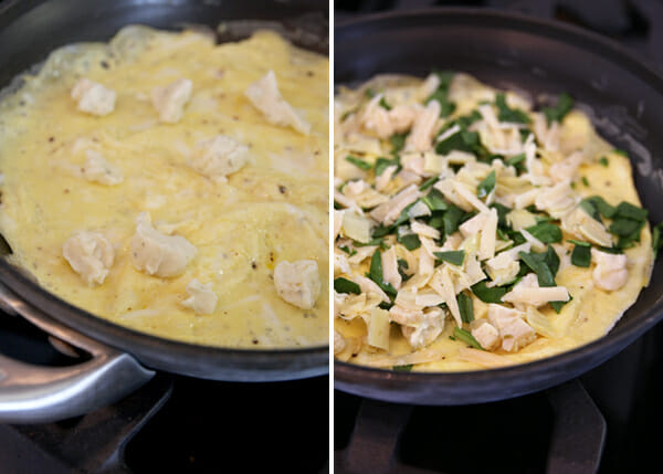 Spinach Artichoke Toppings on Eggs