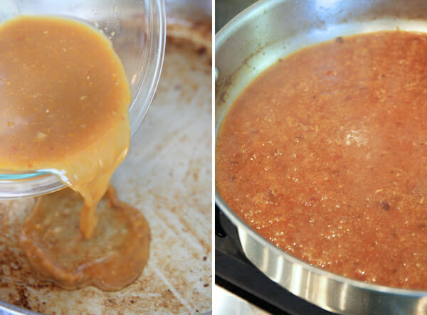 Simmering Orange Sauce