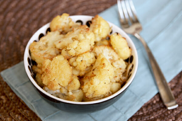 roasted garlic parmesan cauliflower