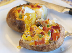 Egg Stuffed Baked Potatoes